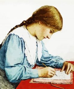 Girl Writing Letter Art paint by numbers