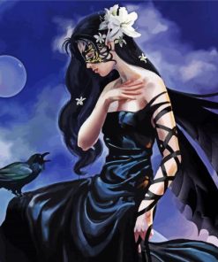 Gothic Witch Woman paint by numbers