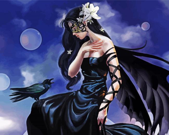 Gothic Witch Woman paint by numbers