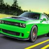 Greeen Dodge CHallenger Hellcat Car paint by numbers