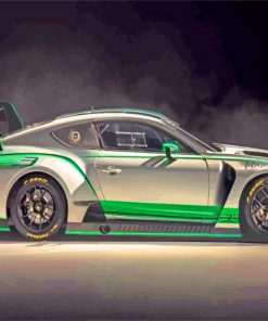 Grey And Green Sport Bentley Car paint by number