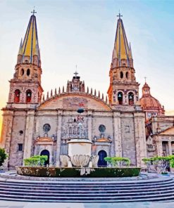Guadalajara Cathedral paint by numbers