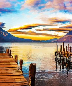 Guatemala Lake Atitlan At Sunset paint by numbers