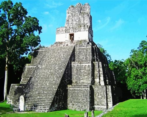 Guatemala Tikal City paint by numbers