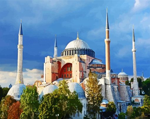 Hagia Sophia Mosque Turkey paint by numbers