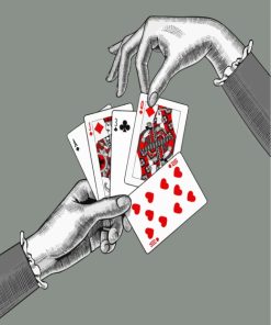 Hands With Playing Cards paint by number