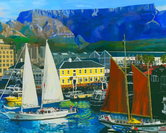 Harbour Cape Town paint by number