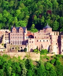 Aesthetic Heidelberg Castle paint by numbers