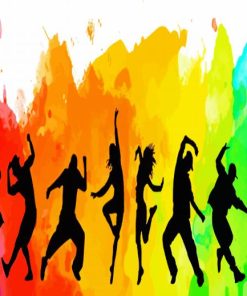 Colorful Hip Hop Dancer Illustration paint by numbers
