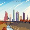 Houston Texas Poster paint by numbers