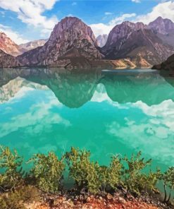 Iskanderkul Tjikistan Landscape paint by numbers