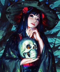 Japanese Gothic Girl paint by numbers