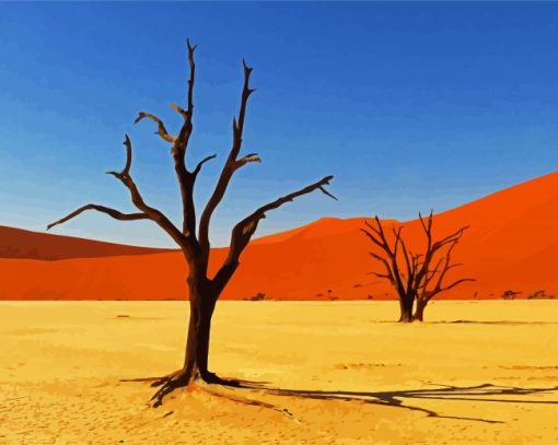 Kalahari Desert Landscape paint by numbers
