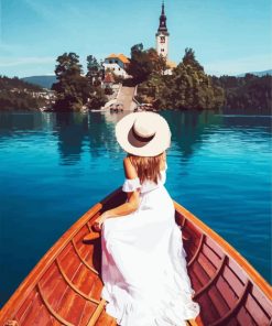 Lake Bled Slovenia Boat Trip paint by numbers