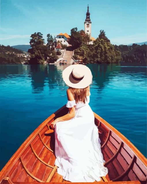 Lake Bled Slovenia Boat Trip paint by numbers