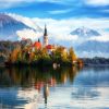 Lake Bled In Fall Slovenia paint by numbers