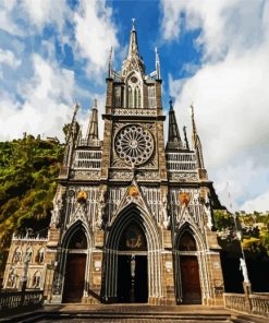 Aesthetic Las Lajas Sanctuary paint by numbers