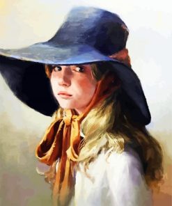 Aesthetic Little Girl In Sunhat paint by numbers