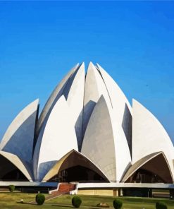 Lotus Temple Delhi India paint by numbers