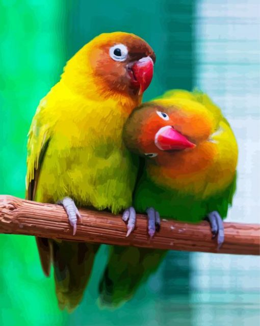 Cute Lovebirds paint by numbers