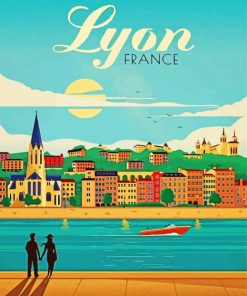 Lyon France Poster paint by numbers
