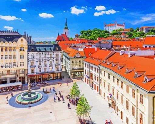 Main Square Slovakia paint by numbers