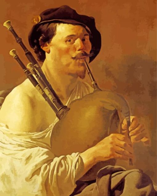 Man Playing Bagpipes Art paint by numbers