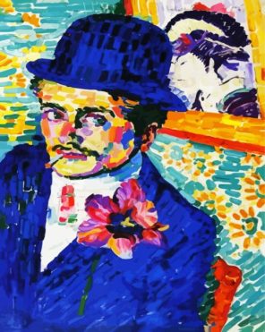 Man With A tulip Robert Delaunay paint by numbers