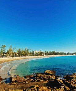 Manly Beach seascape paint by numbers