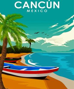Mexico Cancun Poster paint by numbers