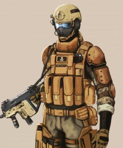 Aesthetic MIlitary Soldier paint by numbers