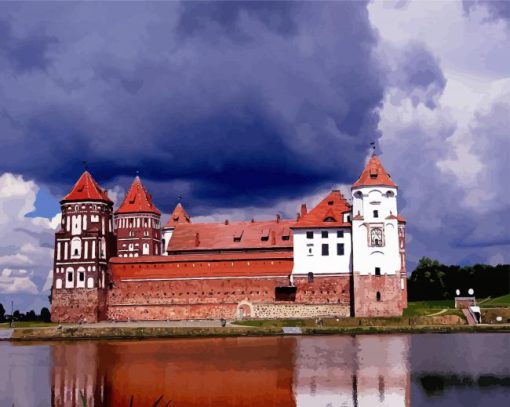 Mir Castle Complex Reflection paint by numbers