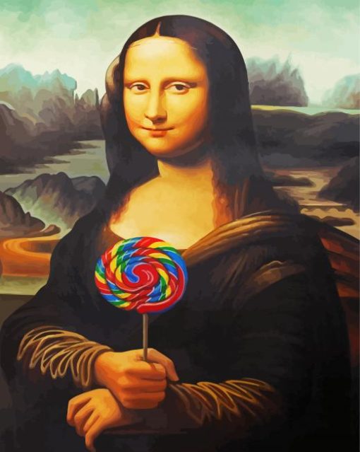 Mona Lisa And Lollipop Art paint by numbers