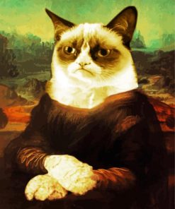 Mona Lisa Grumpy Cat Animation paint by numbers