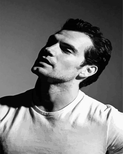 Monochrome Henry Cavill paint by numbers