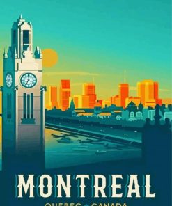 Montreal Canada Poster paint by numbers