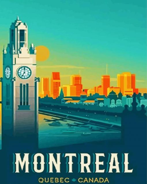 Montreal Canada Poster paint by numbers
