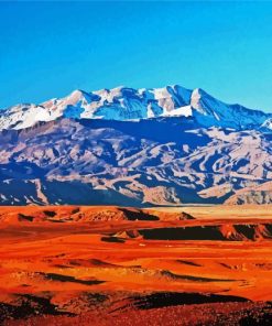 Snowy Moroccan Atlas Mountains paint by numbers