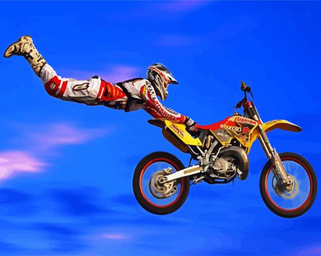 Motocross Jump Sport paint by numbers