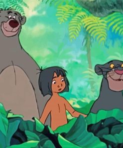 Mowgli And Bageera And Baloo paint by numbers