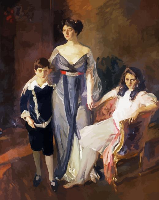 Mrs Ira Nelson Morris And Her Children paint by numbers