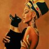 Queen Nefertiti And Her Black Cat paint by numbers