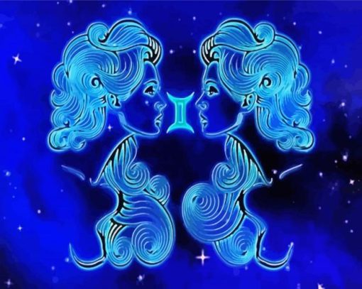Neon Gemini Zodiac Signe paint by numbers