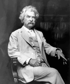 Black And White Old Mark Twain paint by numbers