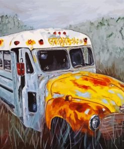 Old School Bus paint by numbers