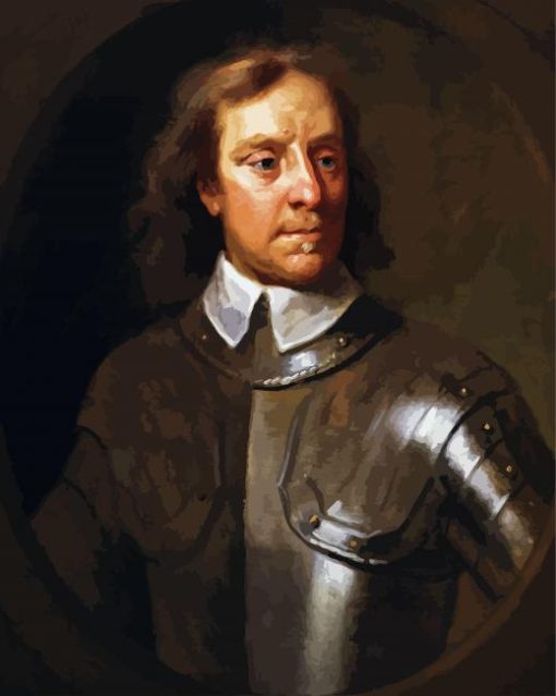 Vintage Oliver Cromwell Portrait paint by numbers