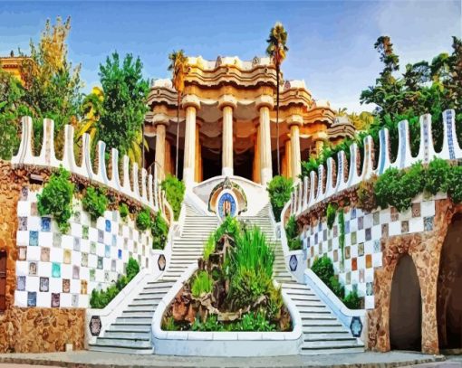 Park Guell Spain Barcelona paint by numbers