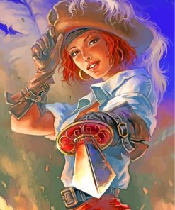 Pirate Girl Art paint by number