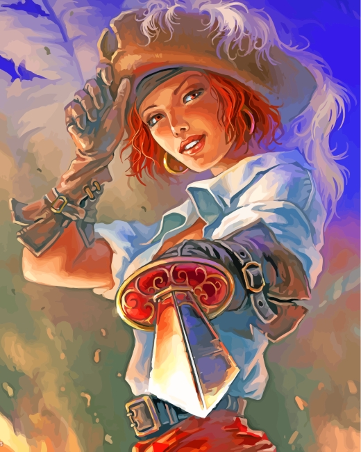 Pirate Girl Art paint by number