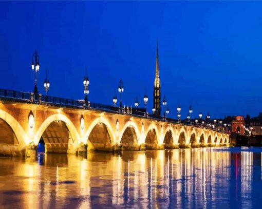 Pont De Pierre In Bordeaux France paint by number